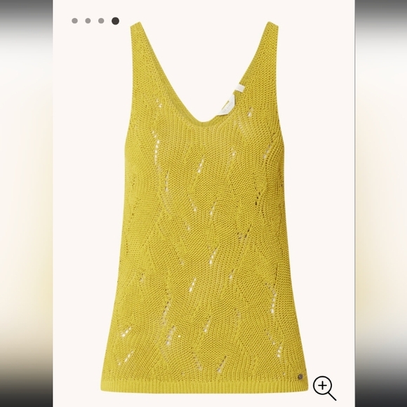 Ted Baker Women top mustard-yellow knit  tank top. - Picture 7 of 9